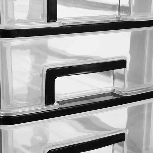 STOBOK Storage Containers, 4 Layers Plastic Storage Containers with Drawers Multifunctional Desktop Storage Box for Home, Office, Sundries Holder Plastic Storage Bins