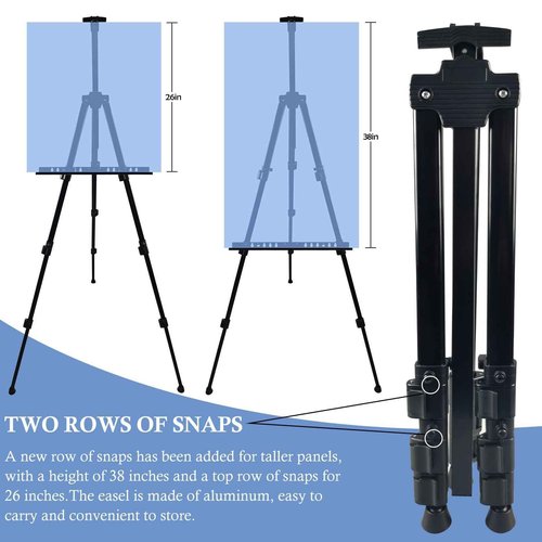 Ns Jymb Art Easel Stand for Painting Canvases - 66-Inch Adjustable Metal for Adults Tabletop & Outdoor Use - Lightweight Portable Easel for Displaying & Drawing - Sturdy,4-Pack.