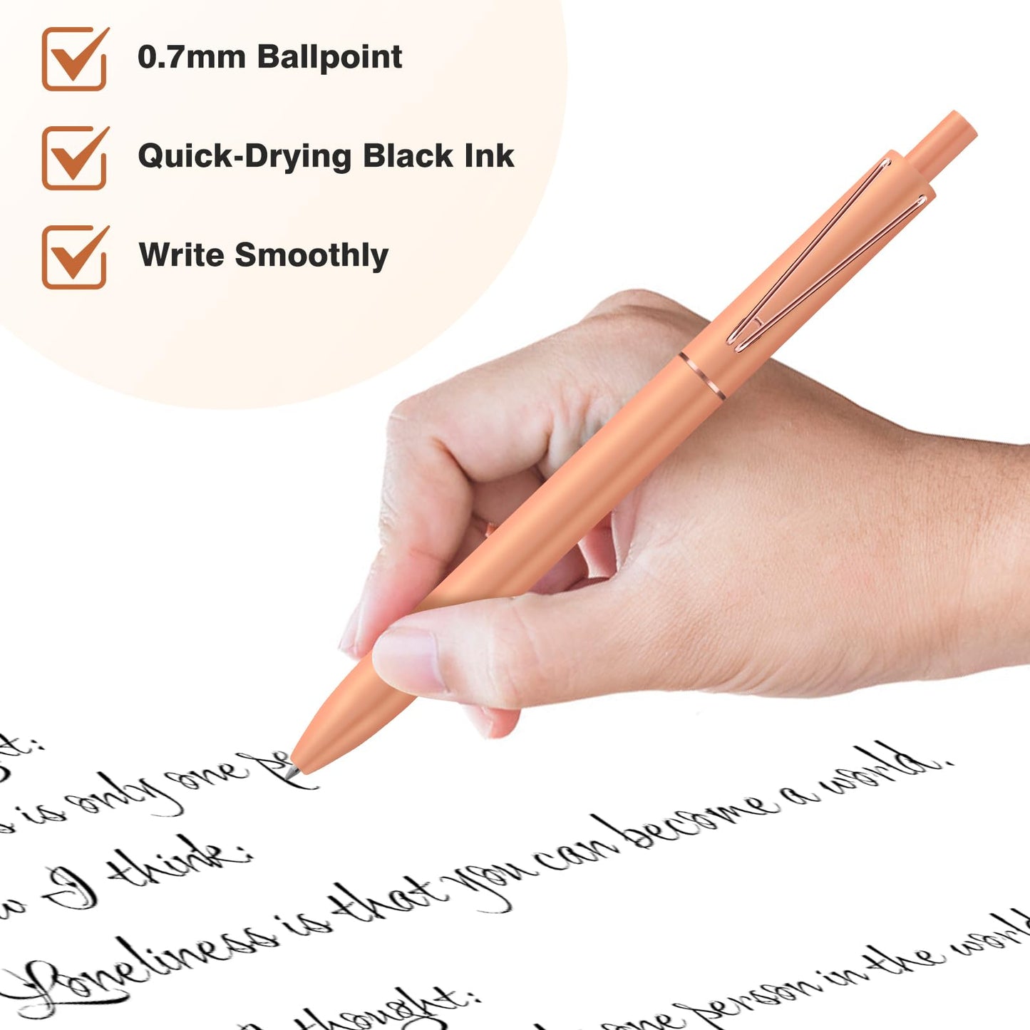 SUIN Gel Pens - 0.7mm Quick-Dry Black Ink, Retractable Rolling-Ball Gel-Pens, Medium Fine Point for Smooth Writing - Cute Office and School Supplies, Ideal Gifts for Women (12)