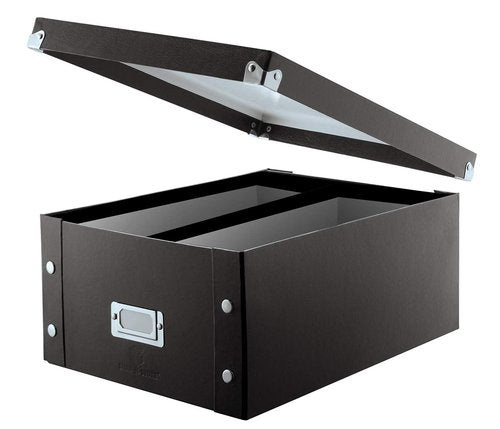 Snap-N-Store CD Storage Box - Pack of 1/2 - Durable Disc Holder with Lid to Store for Discs (1 Pack - Doublewide CD, Black)