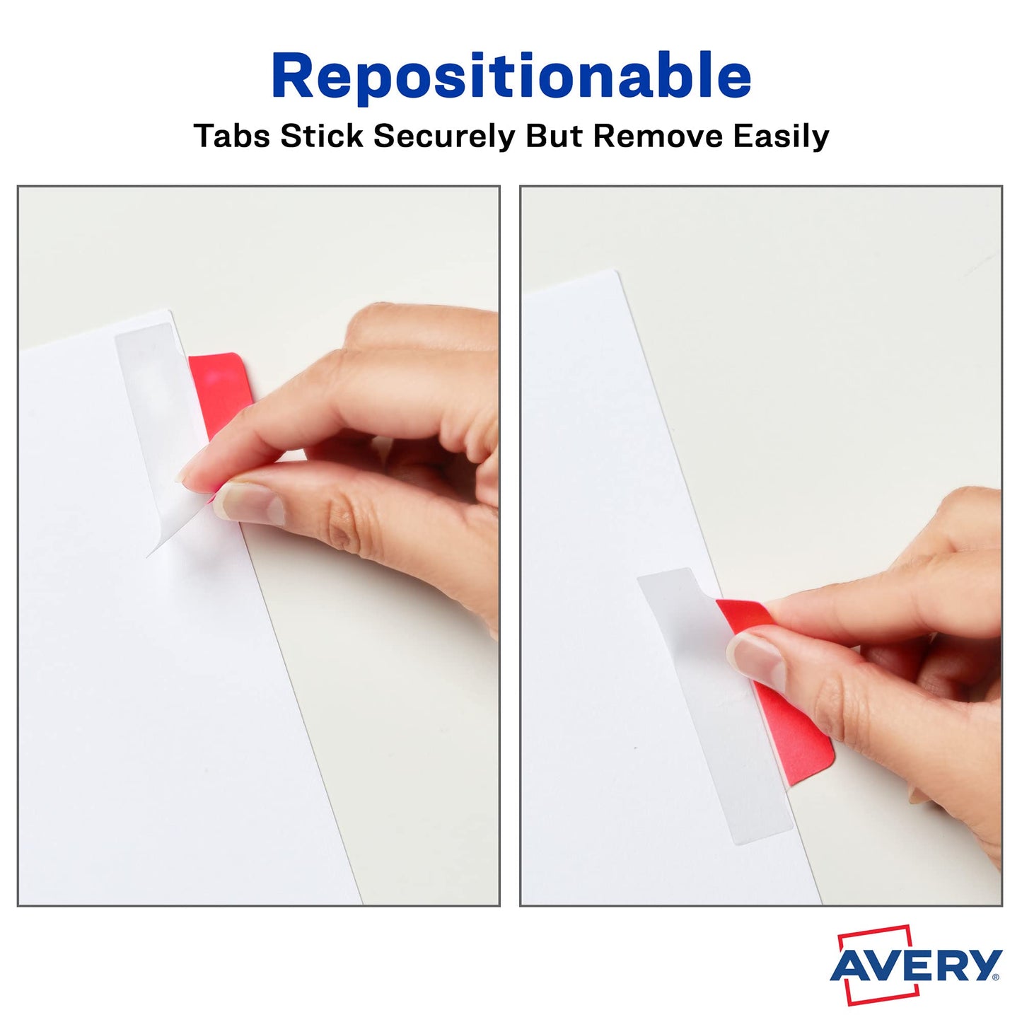 Avery Margin Ultra Tabs, 2.5" x 1", 2-Side Writable, Assorted Colors, 24 Repositionable Page Tabs (74768)