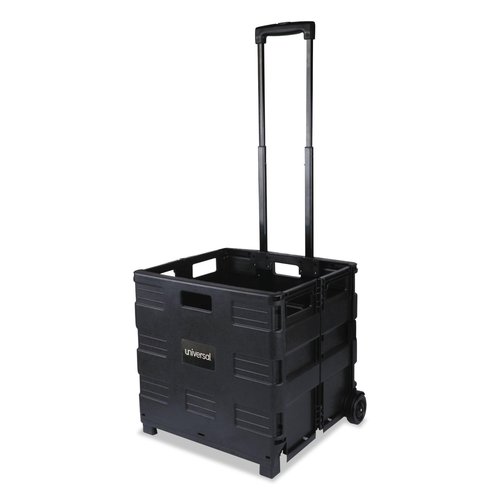 Universal Collapsible Mobile Storage Crate, 18 1/4"x15"x18 1/4" to 39 3/8", Black (14110)