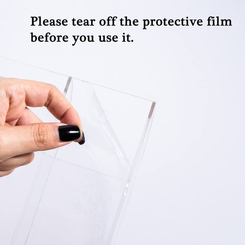Yeeco Acrylic Remote Holder Wall Mount - 4 Compartment, Clear Acrylic Remote Control Holder, 10.4''1.6''5.6'' Wall Pen Holder, Pen & Makeup Key Organizer