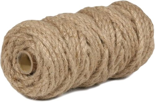 PerkHomy Jute Rope - 6mm Thick Natural Twine for Crafts, Gardening & Home Decor | 80 Feet Heavy Duty