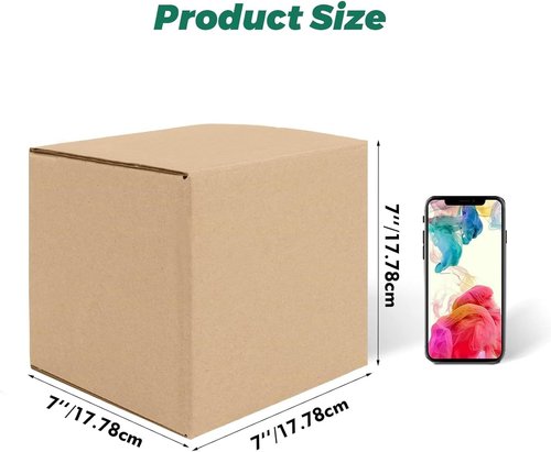 Mat Board Center | 25-Pack 7x7x7 Inches Corrugated Cardboard Shipping Boxes for Moving & Mailing