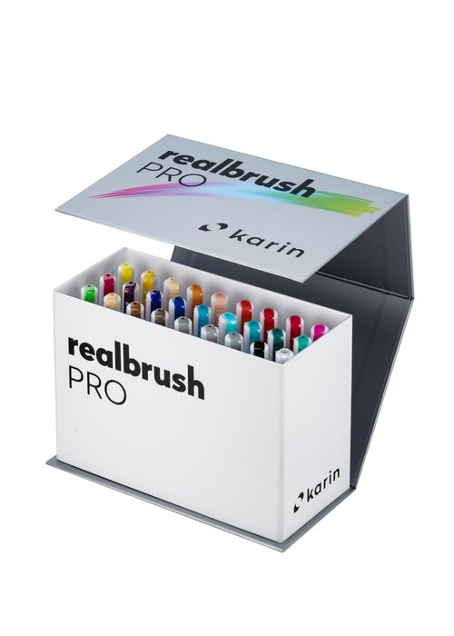 Karin Realbrush PRO Mini Box - 26 Colours + 1 Blender in Exclusive Packaging for Easy Use