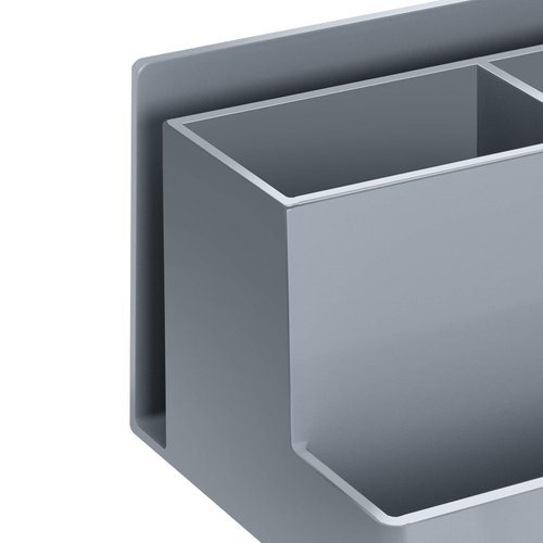 Acrimet Desktop Organizer - Multi Organizer Caddy Holder for Office, Home and School use (Plastic) (Silver Color)