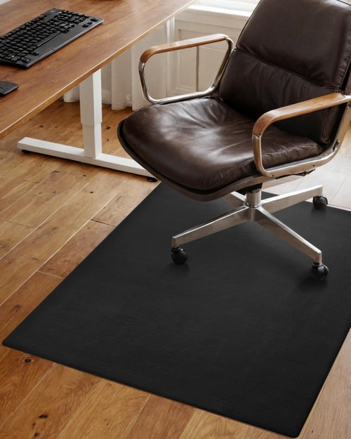 Color&Geometry Anti Scratch Ultra Thin Chair Mat for Hard Floor Protection 2mm 47"x59"- Waterproof, Non-Slip, Noise Reduce, Easy Clean PVC Home Office Floor Rug for Under Desk, Black (Rolled Packed)