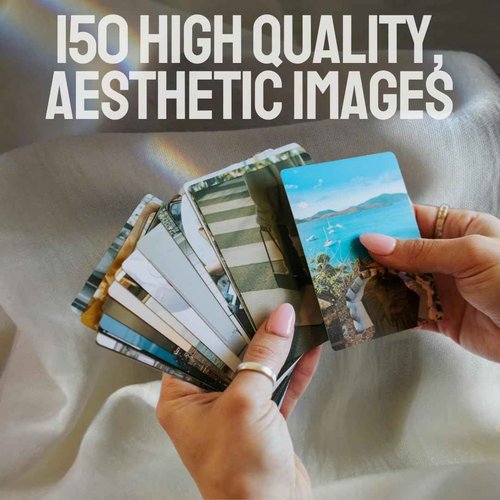 Daily Dopamine Vision Board Kit for Ambitious People- Foldable Mood & Dream Board for Manifestation, Visualization & Goal Setting|125 Aesthetic Photo & 25 Empowering Quote Cards| Vision Board Supplies
