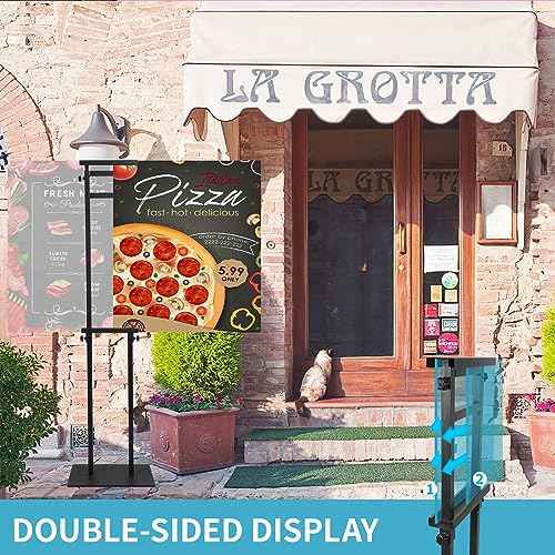 Poster Stand Heavy Duty - Adjustable Poster Stands for Display Foam Board, Double Sided Pedestal Floor Standing Sign Holder Height Up to 80 Inch, 1 Pack