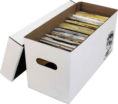 Square Deal Recordings & Supplies 7" 45rpm Vinyl Record Storage Box - Heavy Duty Cardboard with Removable Lid - Holds up to 200 7" Records - 10 Boxes #07BC09HD