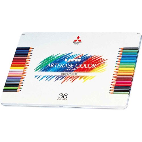 三菱鉛筆 Mitsubishi Pencils UAC36C Erasable Colored Pencils, Uniateraise Colors, 36 Colors