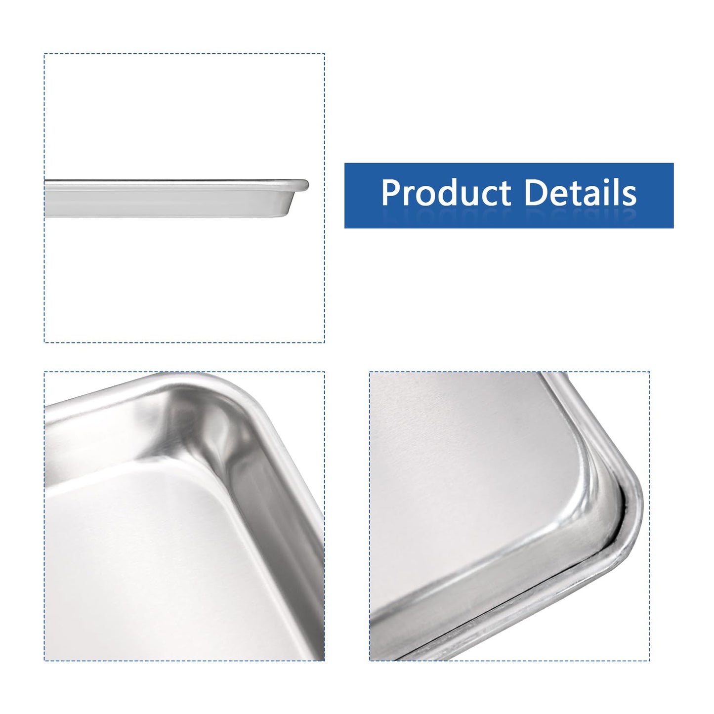 HARDURA Aluminum Baking Sheet Pan 18”L X 13”W X 1”H Cookie Sheet, 6Packs, For Oven in Bakery & Restaurant, Kitchen