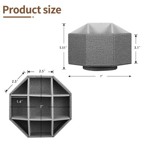Swivel Remote Control Holder, 9 Rooms Desk Organizer and Decorations for Living Room, Leather Bedside Storage Caddy for TV Controllers/ Makeup Brush Pen/ Office Stationery/ Art Supplies/ Eyeglasses