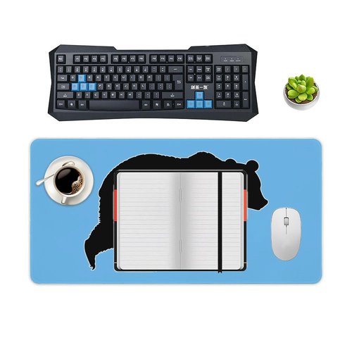Papa Bear Large Mouse Mat Desk Pad Protector Office Desk Mat Computer Mousepad for Work Home 30x60cm