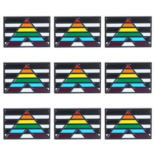 9PCS Straight Ally Pride Pins LGBTQ Supporter Rainbow Pin Ally Accessories Pride Decorations Gay Lesbian Trans Merch LGBTQ Pins