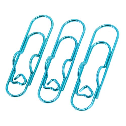 Mrisata 30Pcs Metal Pen Clips Stainless Steel Paper Clip Holder for Notebooks Papers Pen Paperclip Pen Holder Clip for Most Types of Pens Office Supplies Bookmark Receipts (Blue)