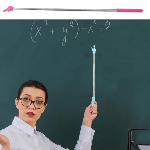 Zorveiio 5 Pcs Retractable Teacher Pointer, Extendable Finger Pointer Stick Colorful Hand Pointing Stick, Student Finger Pointing Tools for Classroom, Reading (Blue,Purple,Yellow,Green,Pink)