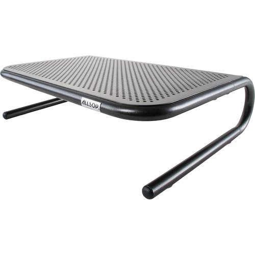 Allsop Metal Art Jr. Monitor Stand, 14-Inch wide platform holds 40 lbs with keyboard storage space - Pearl Black, 2 Pack