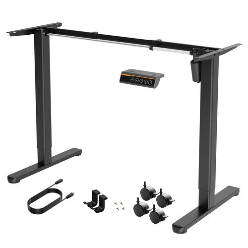 Claiks Standing Desk Frame, Electric Stand Up Desk Legs Frame Workstation Up to 63",T-Shaped Adjustable Standing Computer Desk for Home and Office, (Black Frame only)