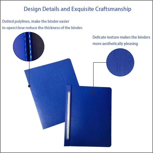 ESKEAR Fiberboard Binder, 8.5 Inch Centers, 3 Inch Capacity, Letter Size, for Pressboard Report Cover,12 per Box (Blue)