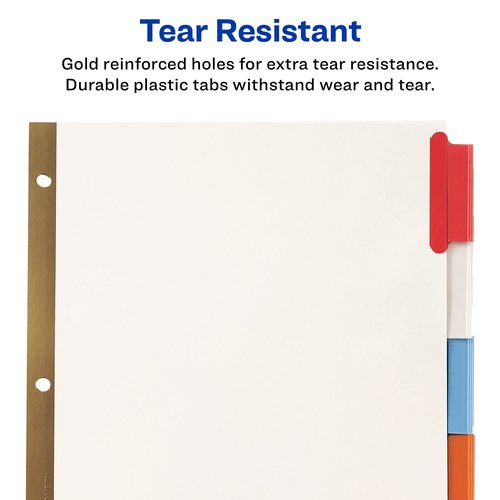 Avery Big Tab Insertable Dividers, 5 Multicolor Tabs, Case Pack of 36 Sets (11121)