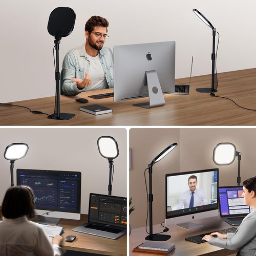 LitONES Desktop Video Conference Lighting - Adjustable Brightness & Color Temp | 2Pcs for Zoom Meetings & Work from Home