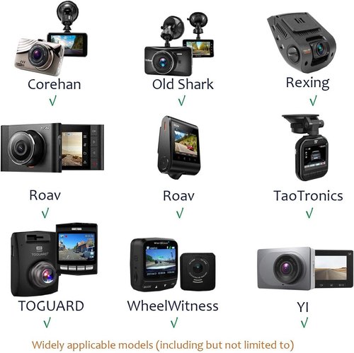 Crosstour Dash Cam Suction Cup Mount - 16 Adjustable Points & Double-Sided Adhesive Tapes