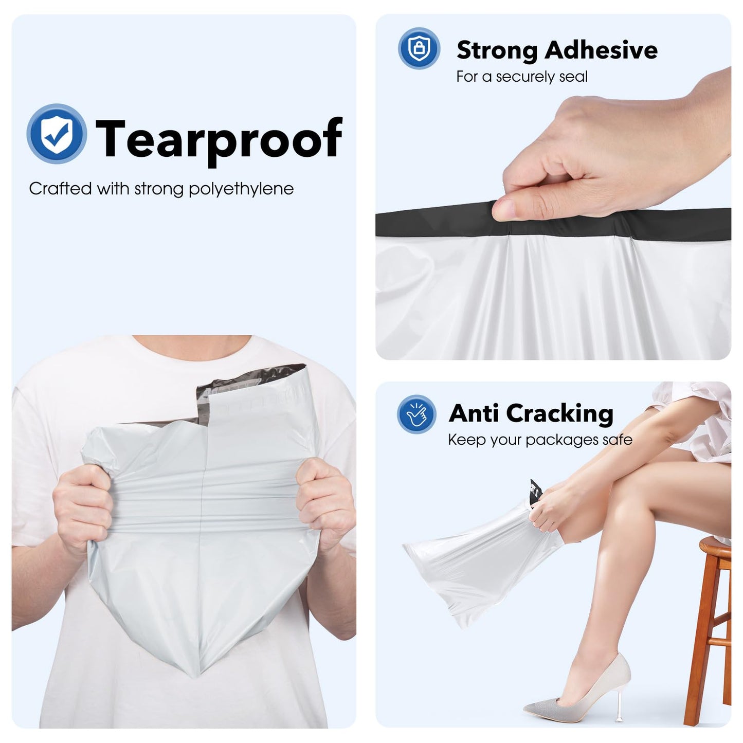 Fuxury 120000pcs 10x13" Poly Mailers,Waterproof Shipping Bags for Clothing,Strong Adhesive Shipping Envelopes for Small Business,Self Seal Poly Mailer Bags,Flexible Mailing Bags White