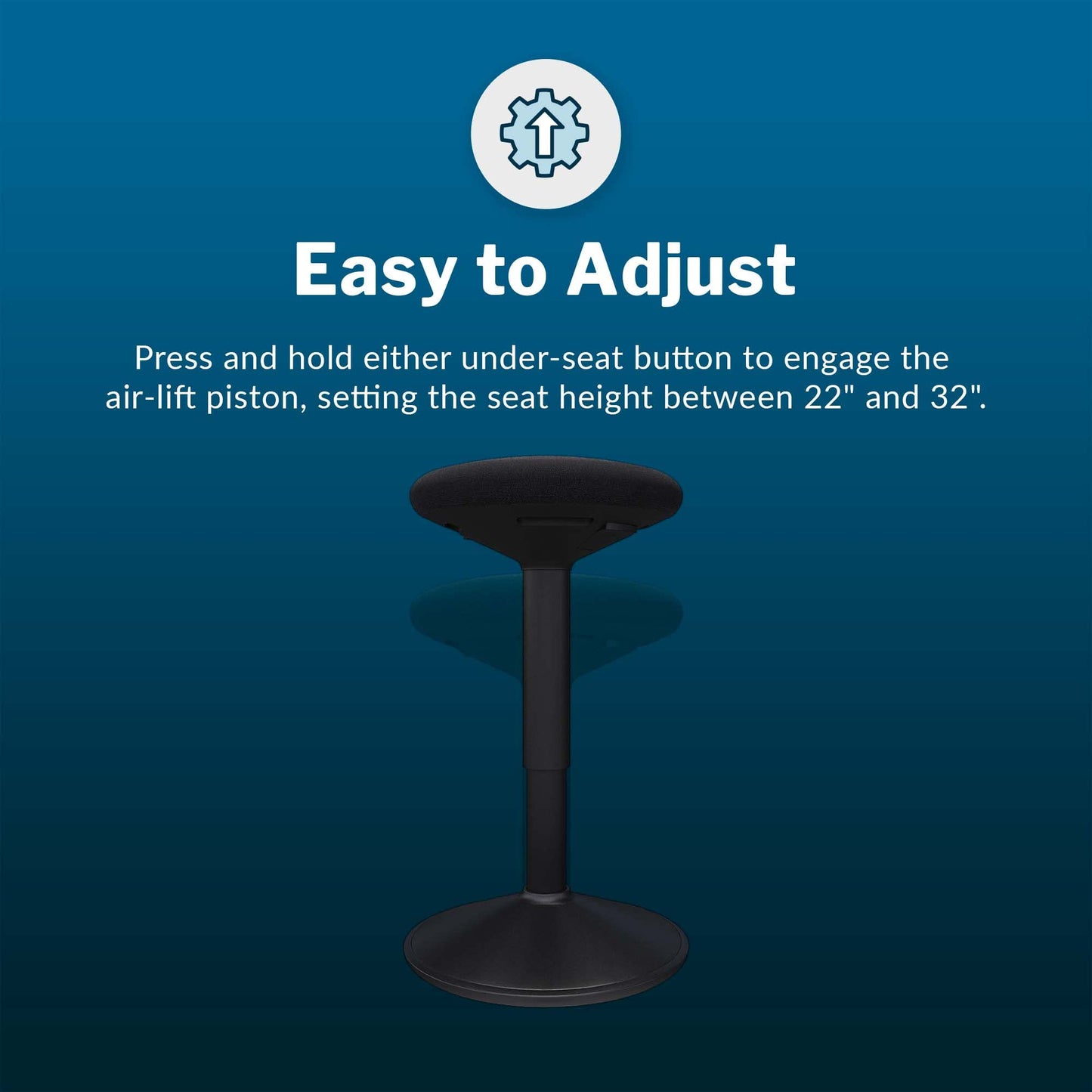 Vari Essential Active Stool - Ergonomic Wobble Chair with 360-Degree Motion - Active Stools with Memory Foam Seat Cushion, Lightweight & Flexible - Fully Assembled - Adjustable Standing Desk Chair