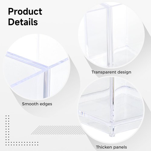 10 Pack Clear Acrylic Pen Holder Makeup Brush Holder Desktop Pencil Organizer Acrylic Pencil Cup Stationery Office Organizer Accessory for Office School Makeup Desk