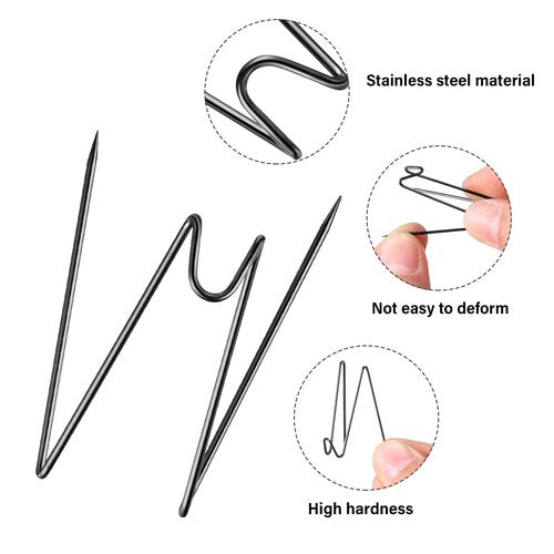 Geyoga Fabric Panel Wall Wire Hooks Cubicle Hooks with Clear Storage Box for Interior Exterior Decor for Picture Home School Office DIY (Black,36 Pcs)