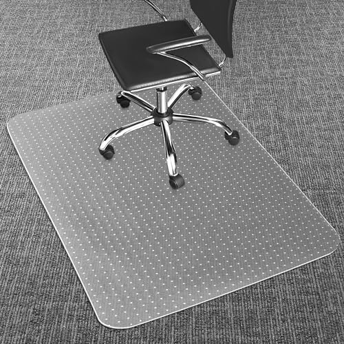 LeapYouth Clear Office Chair Mat for Carpets 48x36 Inches Heavy Duty Non-Slip Floor Protector