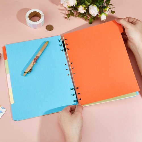 SUPERFINDINGS 20 Pcs Binder Dividers 5 Color Tab Dividers for 9 Ring Binder 29.5x24cm B5 Notebook Index Divider Paper Ideal for Notebook Folders Schedules Offices