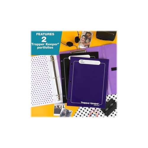 Mead Trapper Keeper Binder, Retro Design, 1 Inch Binder with Folders and Pockets, Holds 8-1/2" x 11" Paper, Palm Trees (260038FDE1-ECM)