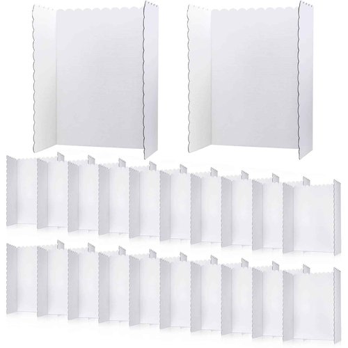 24 Pcs 24 x 36 Inch Trifold Poster Display Boards White for Science Fair Presentation Projects Photo Exhibition Display Tri fold Board Foldable Paperboard for School Supplies Bulk Business