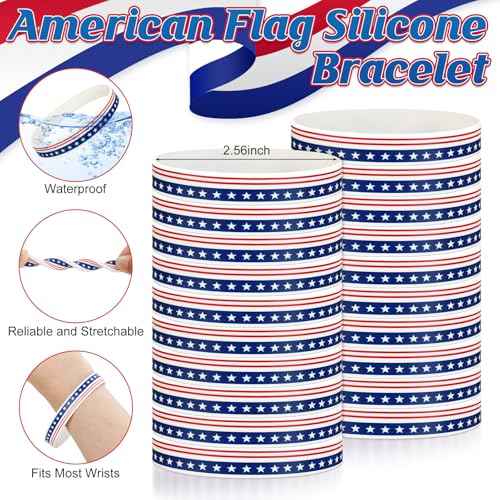 180 Pcs Veterans Day Gifts American Flag Ballpoint Pens Red White Blue Patriotic Stars Stripes Stationery Gift Silicone Wristband Bookmarks for Patriot Memorial Heroes Supplies