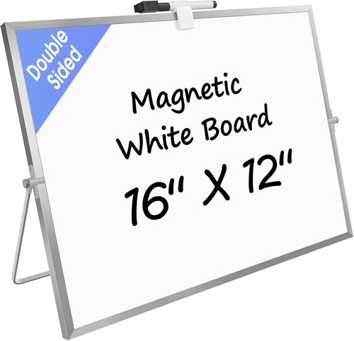 MaxGear Dry Erase Board - Double-Sided Magnetic 16" x 12" Desktop Whiteboard for Home & Office | Ideal for Planning and To-Do Lists
