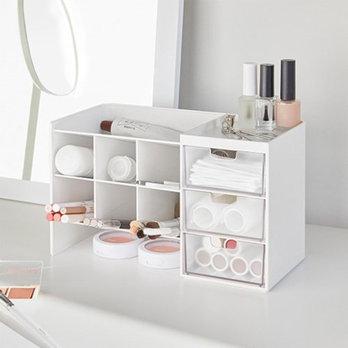 Stackable Marker Organizer With Drawer - 6-grid Inclined Pen Slot Desktop Stationery Storage Holder - Large Pencil Marker Desk Pen Organizer