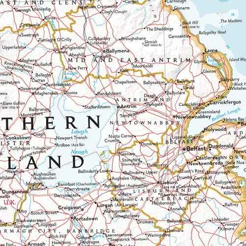 National Geographic: Ireland Classic Wall Map - 30 x 36 inches - Art Quality Print