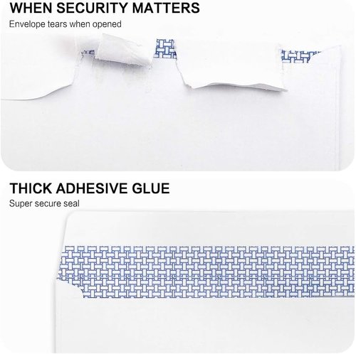 #8 Double Window Security Check Envelopes | QuickBooks Compatible - 3.625" x 8.6875" - 500 Pack