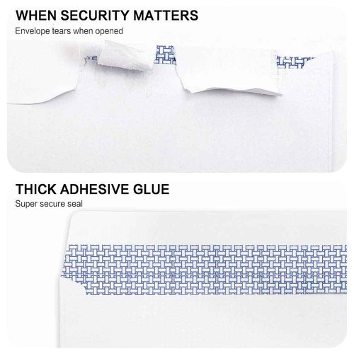 1000 Pack #10 Single Left Window SELF Seal Security Envelopes, Designed for QuickBooks Invoices & Business Statements, Computer Printed Checks Peel and Seal Flap, Size 4-1/8 x 9-1/2 Inches, 24 LB