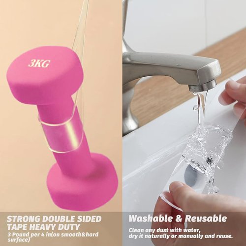 Double Sided Tape Heavy Duty, Nano Double Sided Adhesive Tape, Clear Mounting Tape Picture Hanging Adhesive Strips （9.85FT） 2mm Thickness x 20mm Width