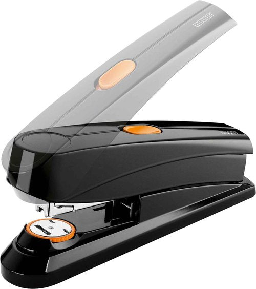 Novus B8fc Flat Clinch Stapler, 70% Less Effort, 50 Sheet Capacity, Dual Staple Guide, German Engineered, Staple|Pin|Tack, Black (020-1673)