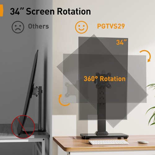 Perlegear Monitor Stand - Adjustable Height for 13-34 Inch Screens | Ergonomic Design
