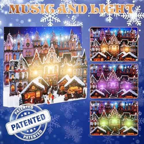Christmas Cards, Musical Pop Up Cards with Music and Light, Pop up Musical Greeting Card for Christmas Holiday New Year