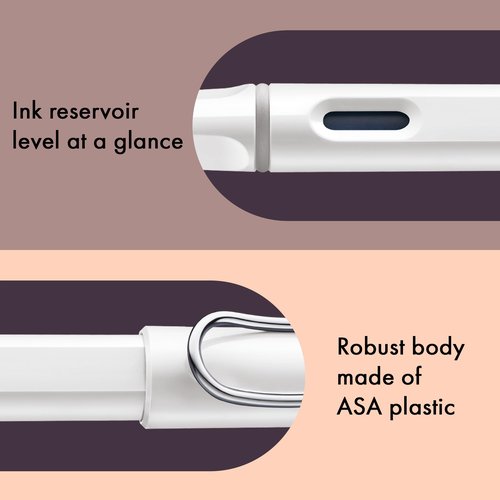 LAMY safari white - Fountain Pen with ergonomic grip & polished steel nib in size M - ideal for any Writing & Calligraphy - including LAMY T 10 blue cartridge - Right-Handed