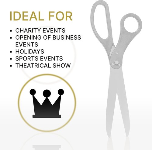 Big Silver Ribbon Cutting Scissors 25 Inch – Giant Ceremonial Scissors 25" Extra Large Shears for Grand Opening Theater Performances Special Events and Inaugurations