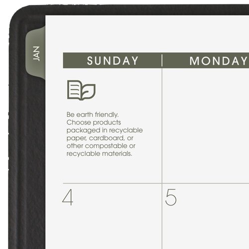 AT-A-GLANCE 2026 Planner, Monthly, 7" x 8.75", Medium, Recycled, Black (70120G0526)