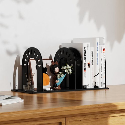 AIFEIRIC File Organizer,Desk Organizer,Binder Organizer for Desk, Mail Organizer,Adjustable Vertical Magazine File Holder for Office School & Classroom (black)